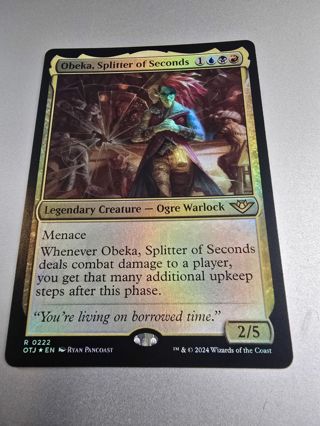 Magic the gathering mtg Obeka Splitter of Seconds foil card rare Outlaws Thunder Junction