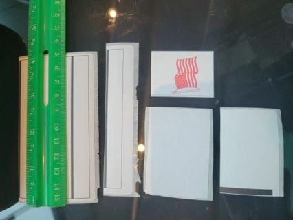 (45) RANDOM WHITE LABELS STICKERS- different sizes- for ASST crafts- Bid to Win!