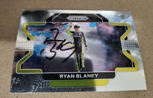 Nascar Ryan Blaney autographed card Coke 600 Winner