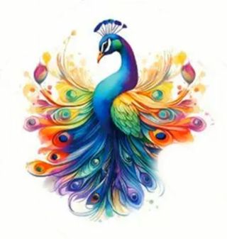 ↗️NEW⭕(10) 1" BEAUTIFUL PEACOCK STICKERS!! (SET 2 of 3)