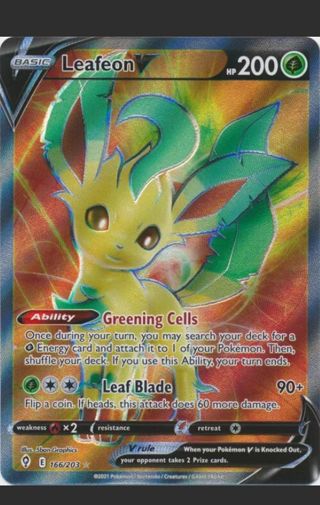 NM Leafeon V Textured Full Art Pokemon card TCG