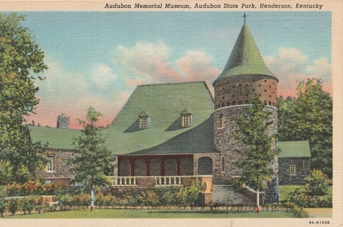 Vintage Unused Postcard: (r): Linen: Kentucky: Audubon Memorial Museum, Henderson