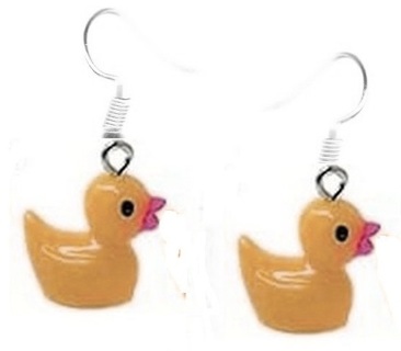 SP GLOW IN THE DARK ORANGE DUCK EARRINGS #3 (PLEASE READ DESCRIPTION)