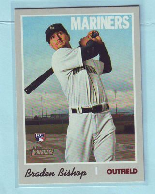 2020 Topps Heritage High Number Braden Bishop ROOKIE Baseball Card # 608 Mariners