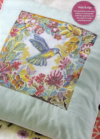 BEAUTIFUL HUMMINGBIRD CROSS STITCH PATTERN~MAKE A PILLOW OR FRAME IT~FREE SHIP