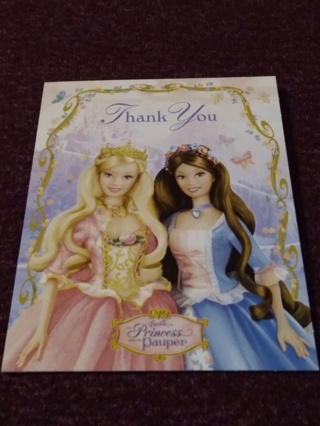 Thank You Notecard - Barbie