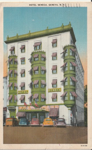 Vintage Used Postcard: 1946 Hotel Seneca, Geneva, NY