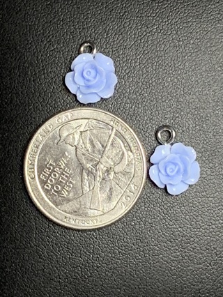 ROSE CHARMS~#19~BLUE~SET OF 2~FREE SHIPPING!