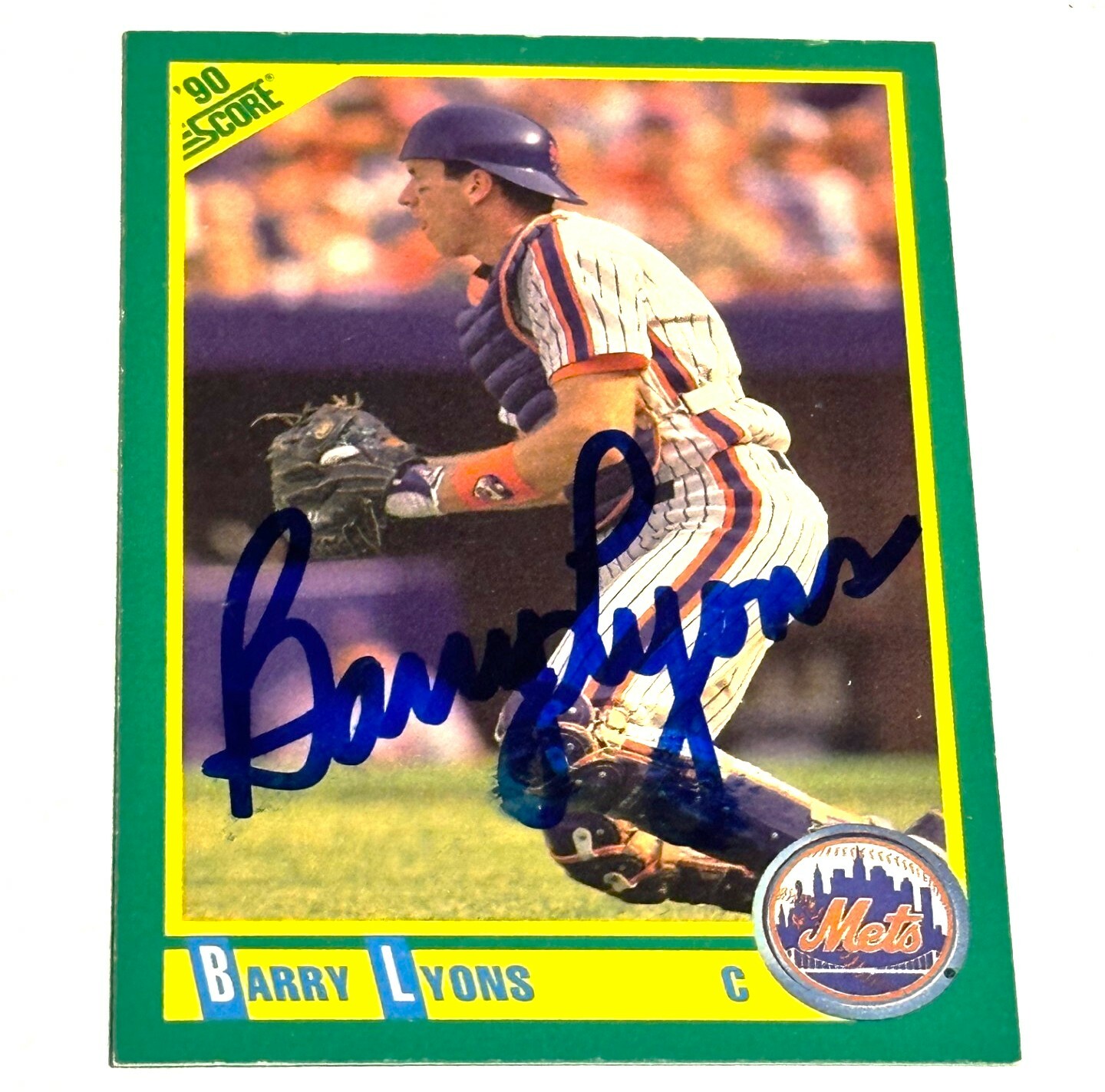 FREE: Autographed BARRY LYONS -1990 Score Baseball #29 New York Mets
