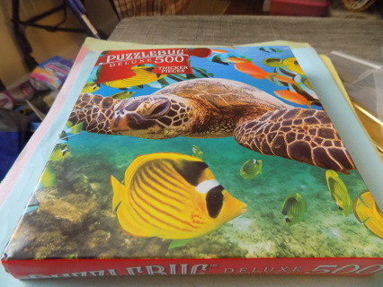 Puzzelbug Deluxe 500 thicker piece puzzle Sea turtle, & fish