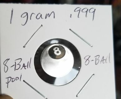 ☆NEW☆ .999 pure fine Silver 8 ball~ one gram collectable