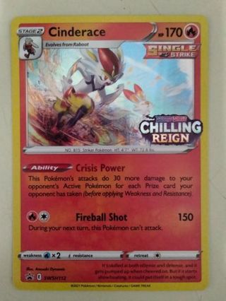 Cinderace swsh112 prerelease holo promo NM Pokemon