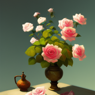 Listia Digital Collectible: Roses In A Vintage Vase