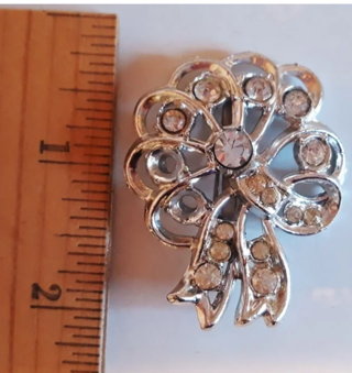 Vintage Bow Brooch/Pin w/CZs (READ ALL)