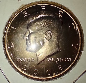 COIN 2008 P BU KENNEDY HALF DOLLAR WITH MAJOR DIE CRACK BOTTOM OF BUST SEE PHOTOS FANTASTIC LOOK WOW