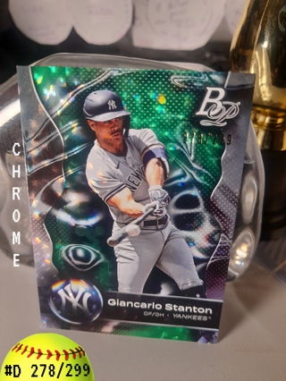 2023 Bowman Platinum #29 Giancarlo Stanton Emerald Ice Foil #/299 Limited Edition