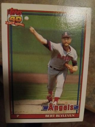 1991 TOPPS BERT BLYLEVEN CALIFORNIA ANGELS BASEBALL CARD# 615