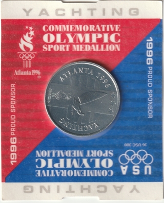 USA Commemorative Olympic Yachting Sport Medallion 1996 Atlanta 