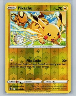 NM Reverse Holo Pikachu SWSH Pokemon card