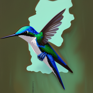 Listia Digital Collectible: Blue Green Hummingbird