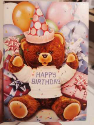 Cute Bear Happy Birthday Card (with Envelope)