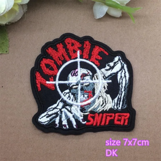 NEW ZOMBIE SNIPER PATCH IRON ON ADHESIVE EMBROIDERED FREE SHIPPING