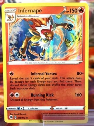 Pokemon TCG Infernape Brilliant Stars 026/172 Holo Rare NM