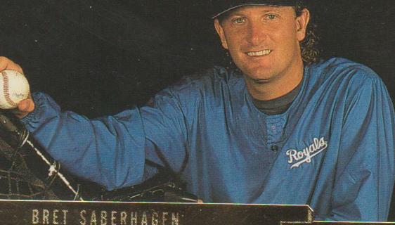 1992 Topps Gold Kansas City Royals Baseball Card #75 Bret Saberhagen