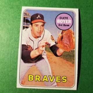 1969 - TOPPS EXMT - NRMT BASEBALL - CARD NO. 489 - CLETE BOYER  - BRAVES