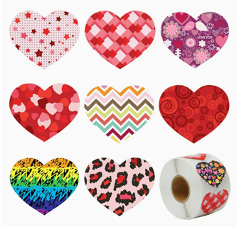 100 Heart Stickers