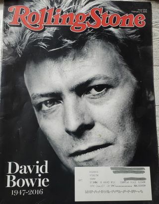 2016 Rolling Stone Magazine Featuring David Bowie!