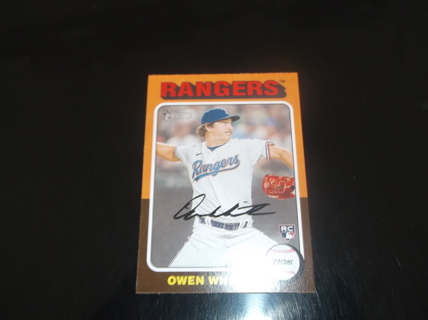 2024 Topps Heritage   OWEN WHITE   rookie  card  #  168   Texas Rangers 