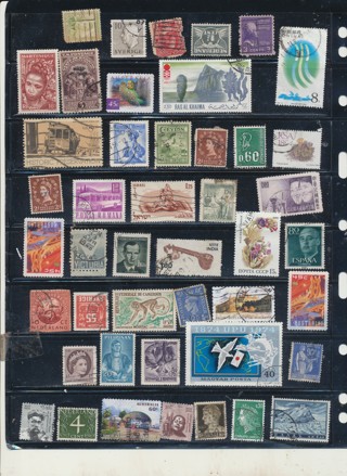 (46) Stamps from Around the World in This Collection, All Different, Used, Vintage - WW-0487