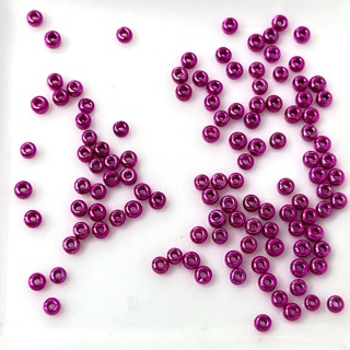 Pink Metallic 2mm Glass Seed Beads 