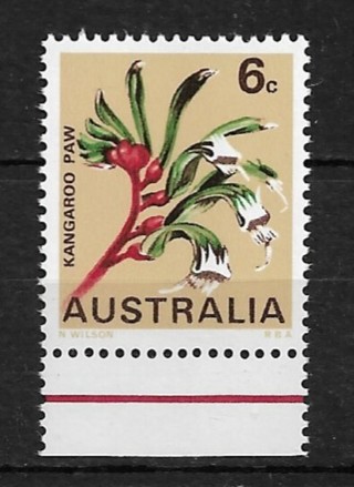 1968 Australia Sc434 Kangaroo Paw State flower of Western Australia MNH