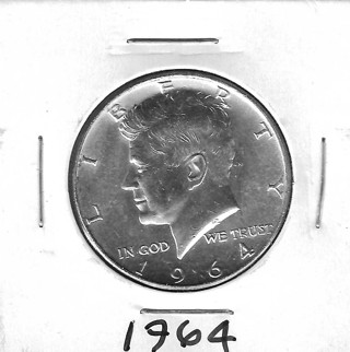 1964 Kennedy Half Dollar 90% Silver U.S. 50 Cent Coin