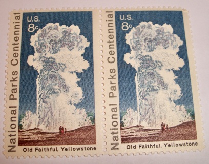 Scott #1453, Old Faithful, Yellowstone, 2 Useable 8¢ US Postage Stamps