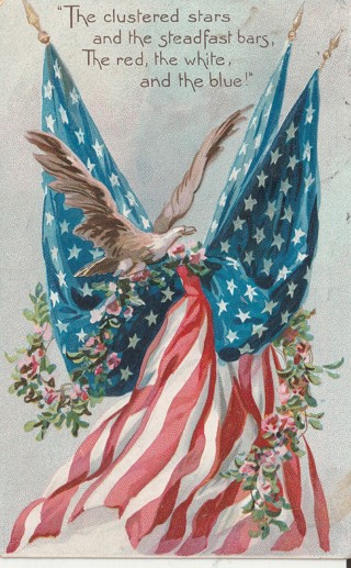 Vintage Used Postcard: 1908 The Red, White & Blue