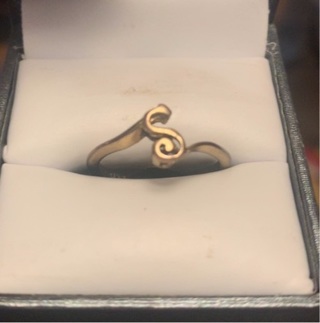 Letter “S” AVON stamped gold toned ring