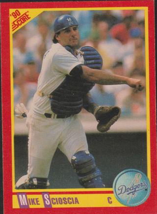 1990 Score #398 Mike Scioscia Los Angeles Dodgers