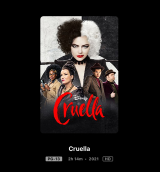 Disney Cruella Digital Movie Code