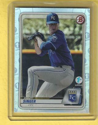 2020 Bowman 1st Edition Sky Blue Brady Singer Rookie Kansas City Royals #BFE-42