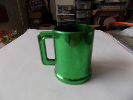 2 1/2 tall green plastic mug shaped shot glass