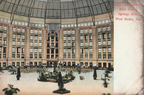 Vintage Unused Postcard: x: The Atrium West Baden Springs Hotel, West Baden, IN