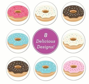 ↗️⭕(8) 1" DONUT STICKERS!!⭕