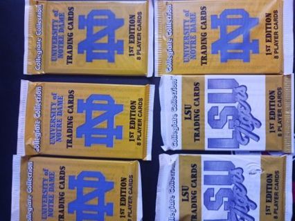 Six Packs of 1991 College Football Card Sealed