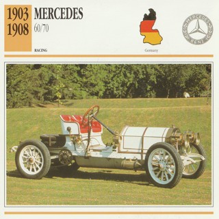 Classic Cars 6 x 6 inches Leaflet: 1903-1908 Mercedes 60/70