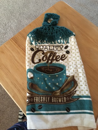 Coffee themed oven towel