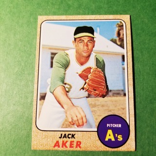 1968 - TOPPS BASEBALL CARD NO. 224 - JACK AKER - A'S - EXMT/NRMT/MT. - READ