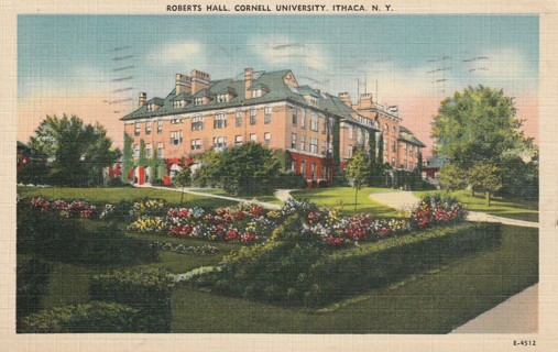 Vintage Used Postcard: 1945 Roberts Hall, Cornell University, Ithaca, NY